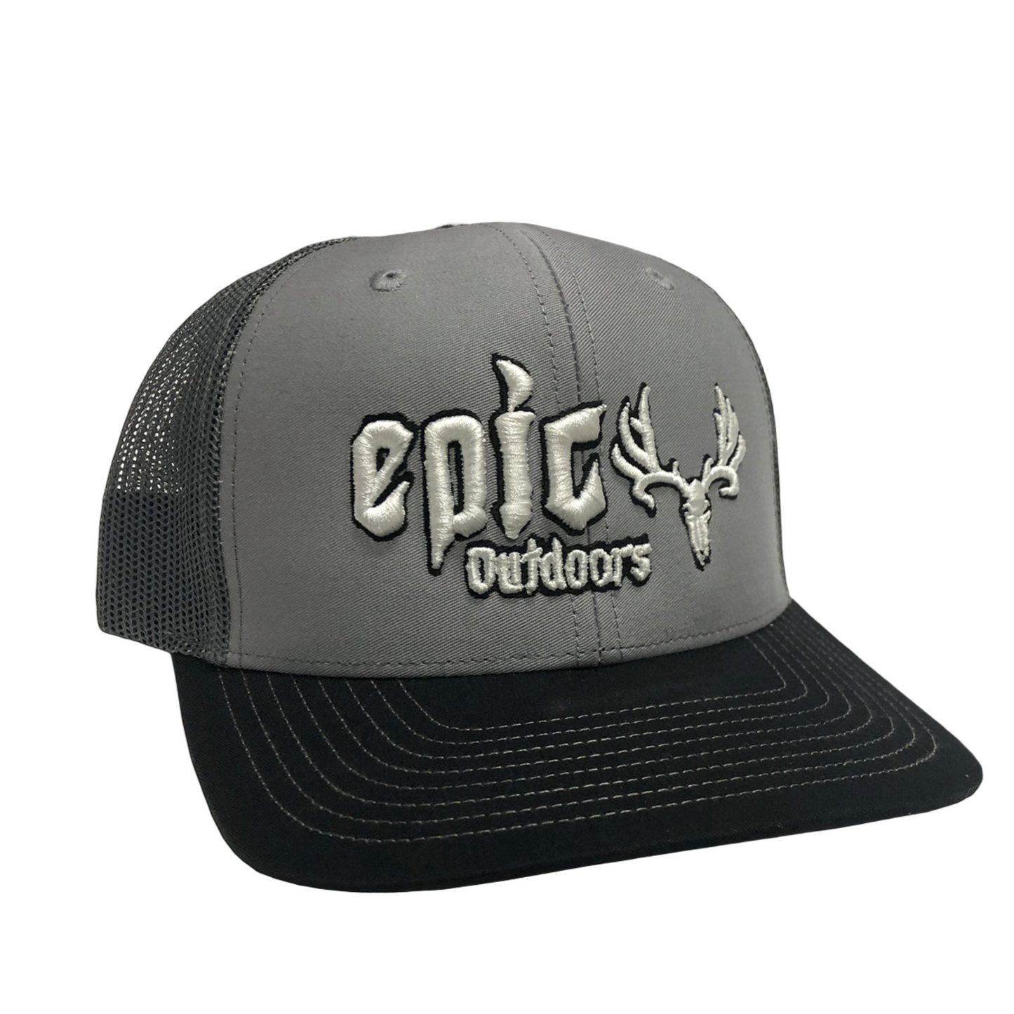 Epic Outdoors Puff Logo Grey/Charcoal/Black Trucker Hat