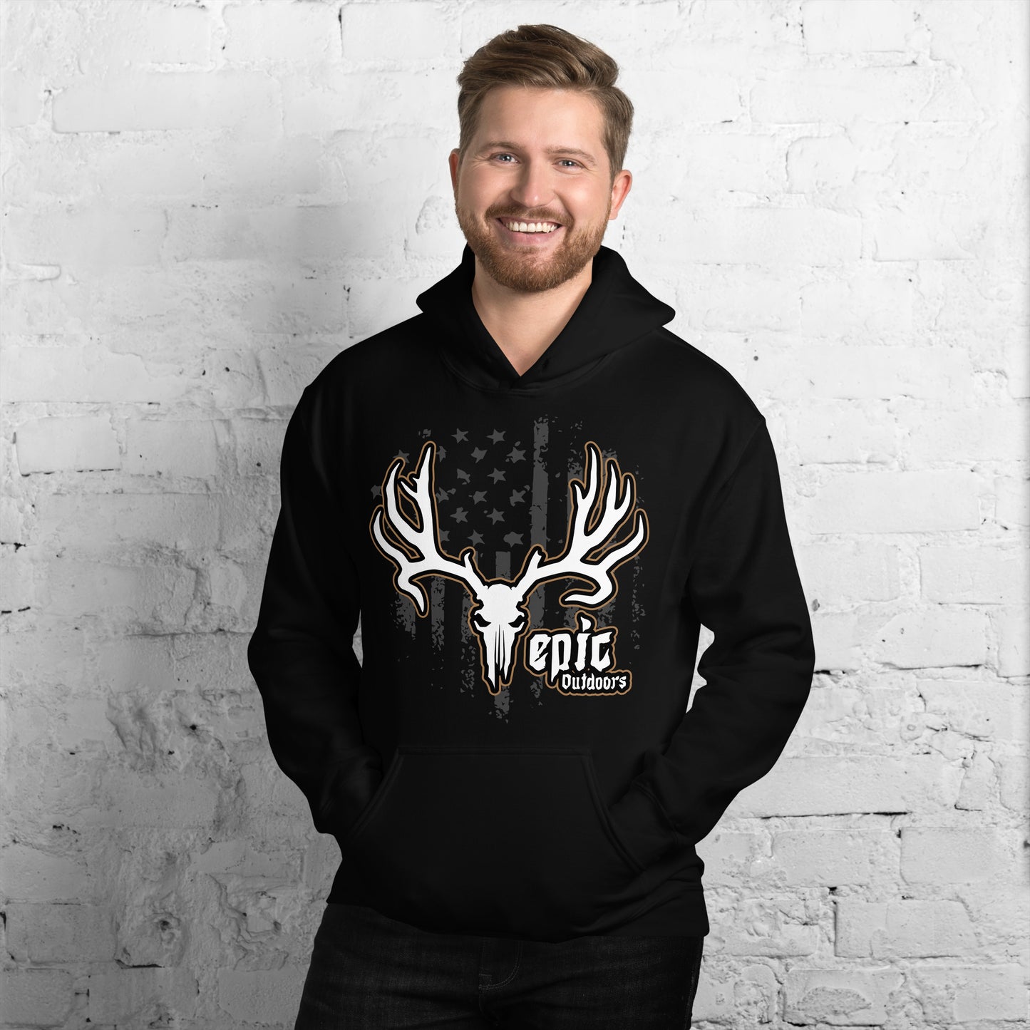 Bronze Epic Logo Dark Flag unisex Hoodie - Cotton-Poly Blend 18500