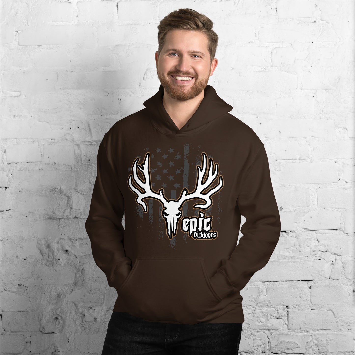 Bronze Epic Logo Dark Flag unisex Hoodie - Cotton-Poly Blend 18500