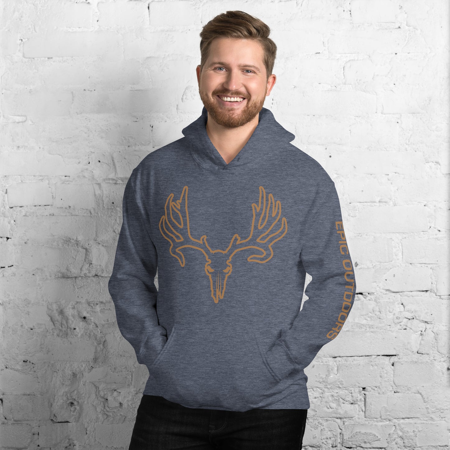 Bronze Epic Logo Outline Unisex Hoodie - Cotton-Poly Blend 18500