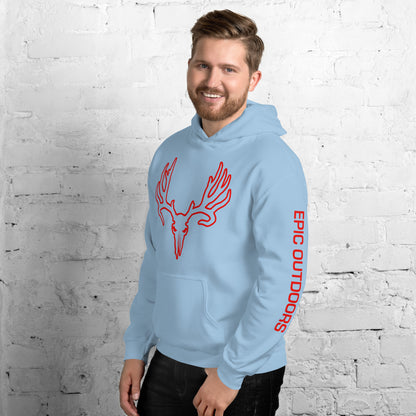 Red Epic Logo Outline Unisex Hoodie - Cotton-Poly Blend 18500