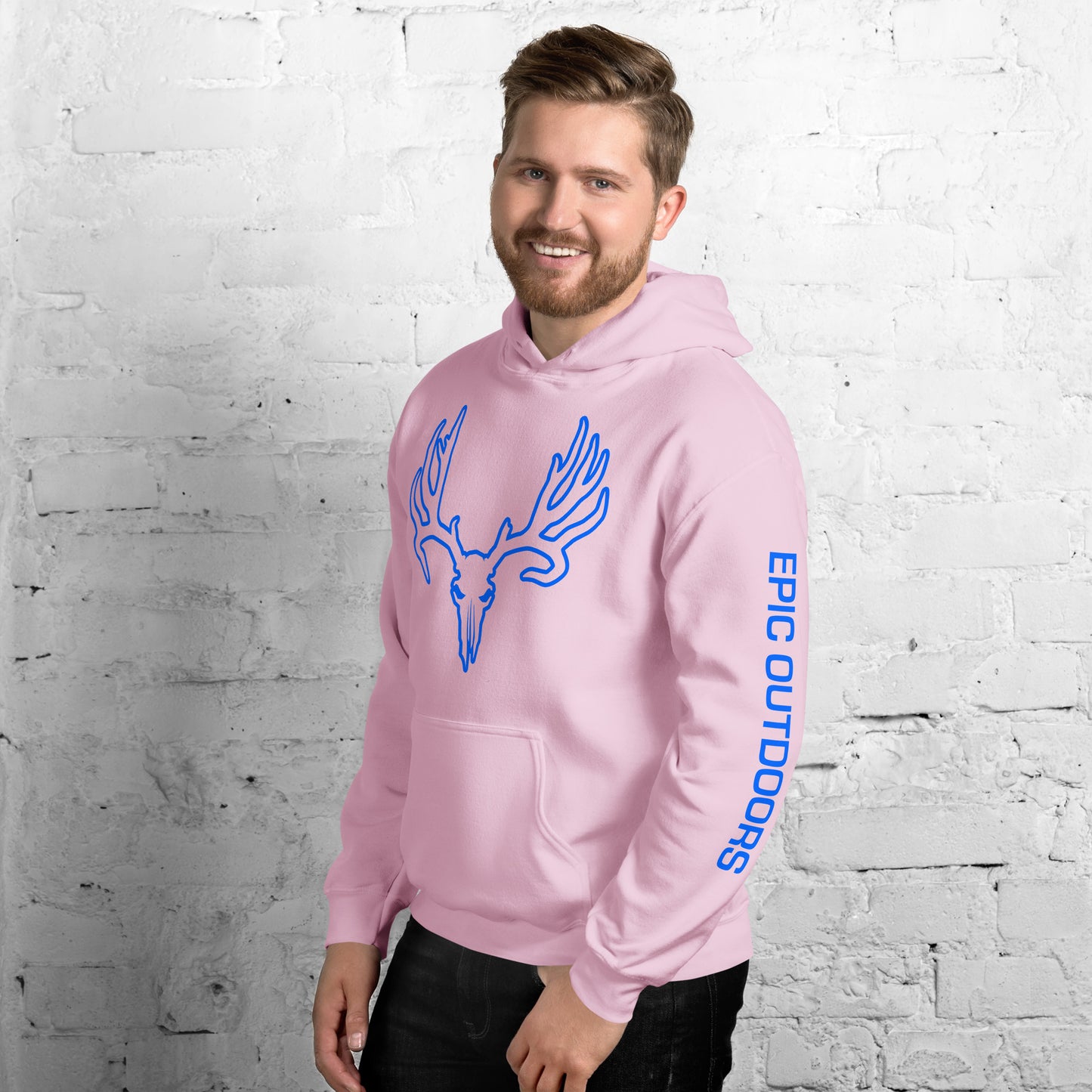 Blue Epic Logo Outline Unisex Hoodie - Cotton-Poly Blend 18500