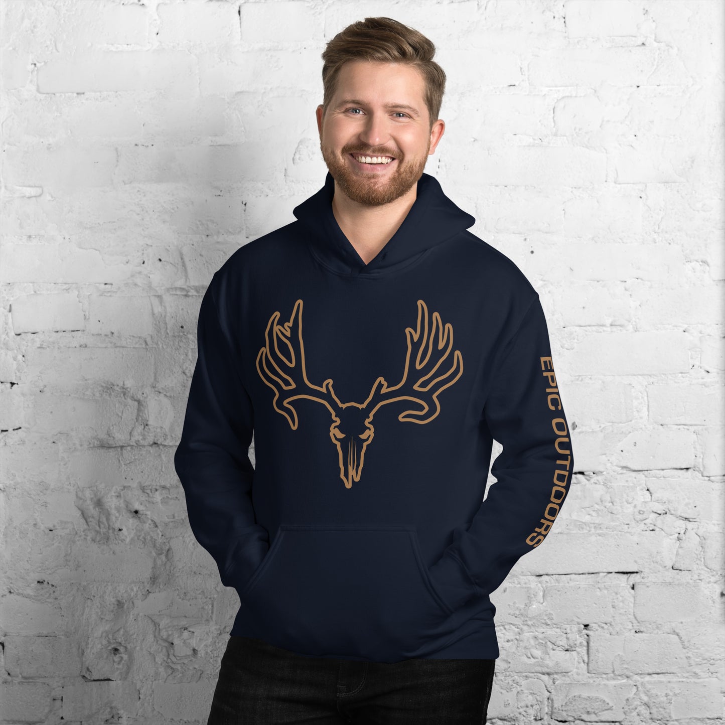 Bronze Epic Logo Outline Unisex Hoodie - Cotton-Poly Blend 18500