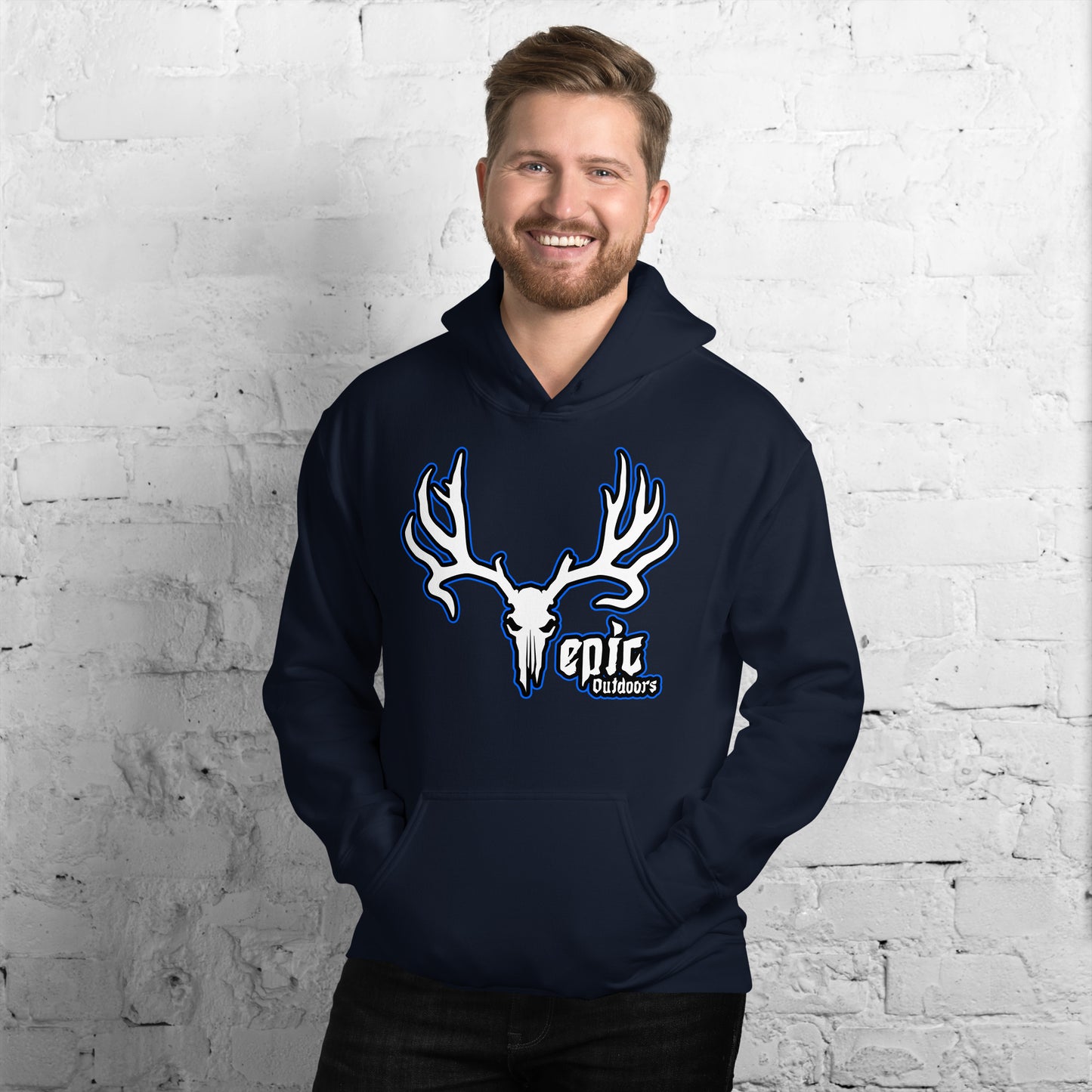 Blue Epic Logo Unisex Hoodie - Cotton-Poly Blend 18500