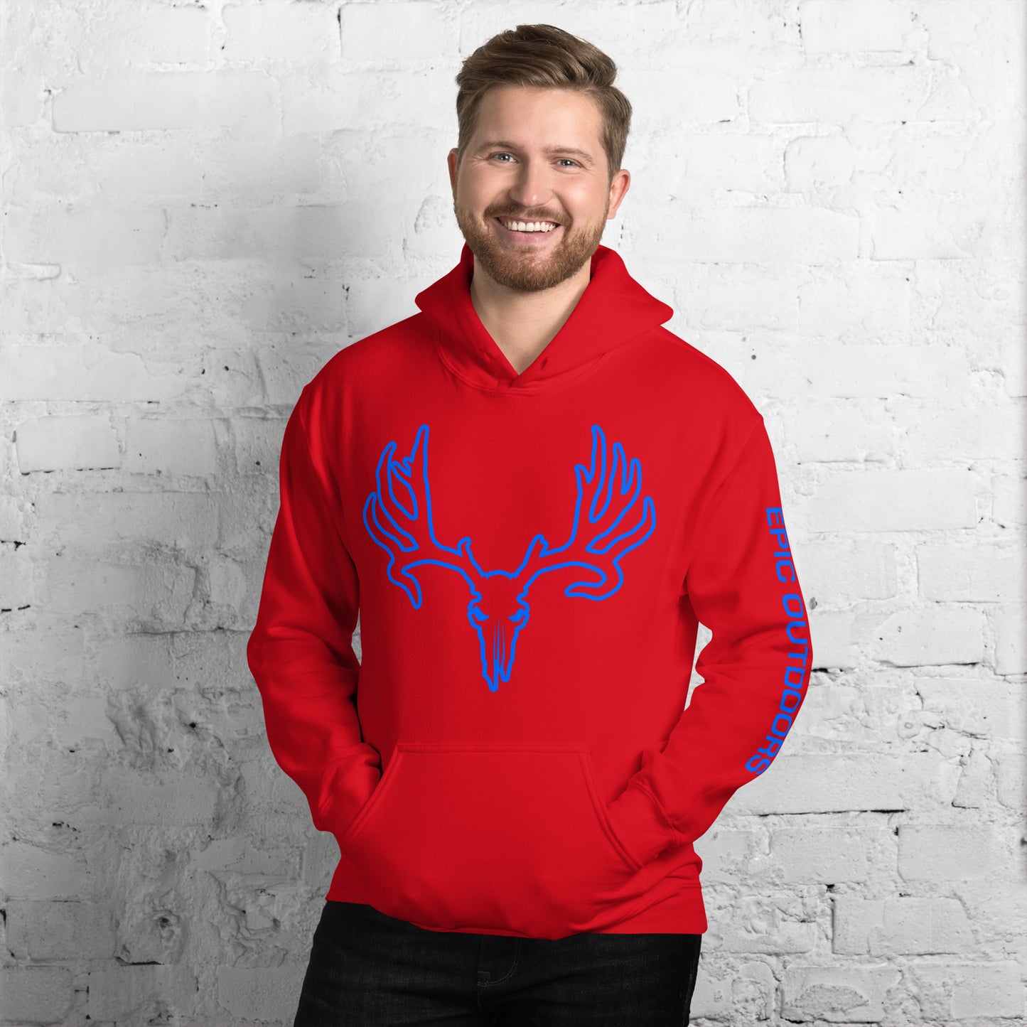 Blue Epic Logo Outline Unisex Hoodie - Cotton-Poly Blend 18500