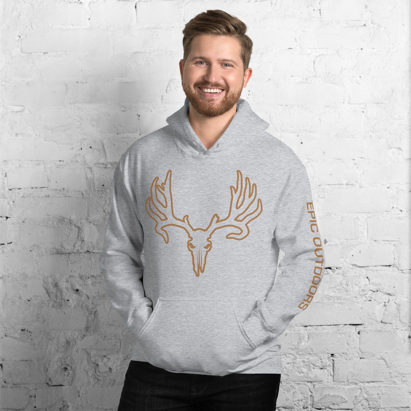 Bronze Epic Logo Outline Unisex Hoodie - Cotton-Poly Blend 18500