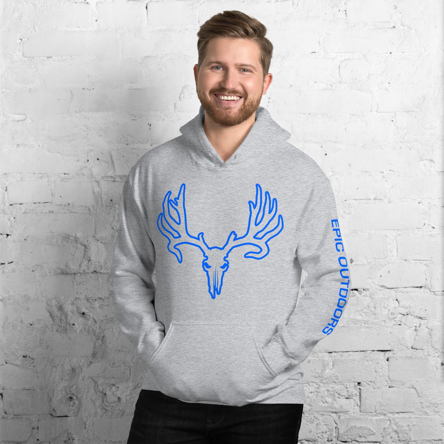 Blue Epic Logo Outline Unisex Hoodie - Cotton-Poly Blend 18500