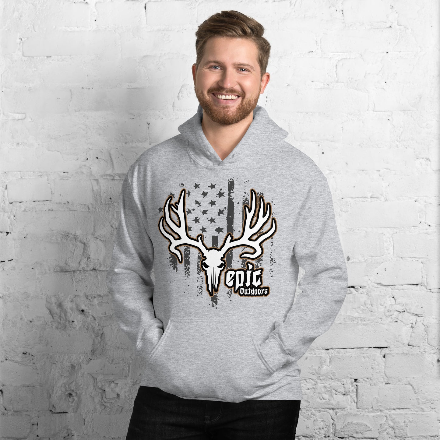 Bronze Epic Logo Dark Flag unisex Hoodie - Cotton-Poly Blend 18500