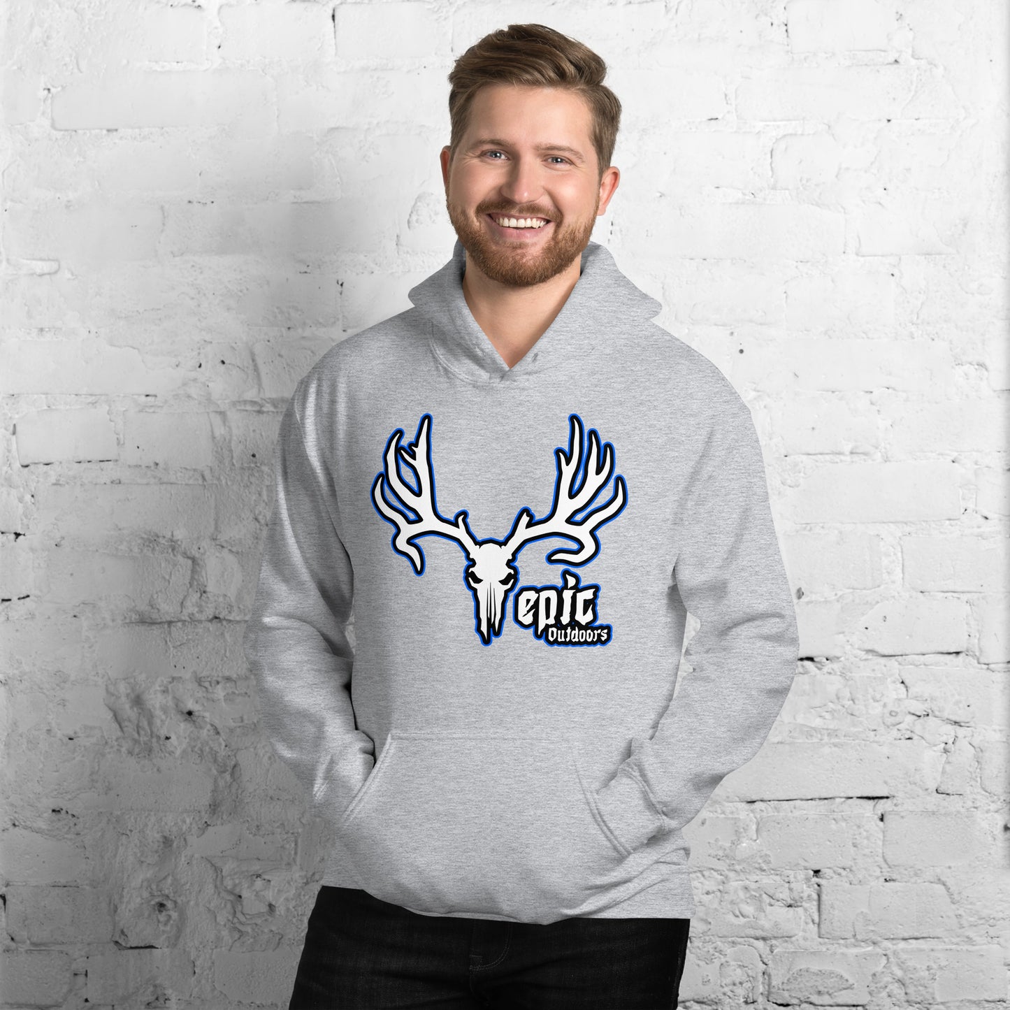 Blue Epic Logo Unisex Hoodie - Cotton-Poly Blend 18500