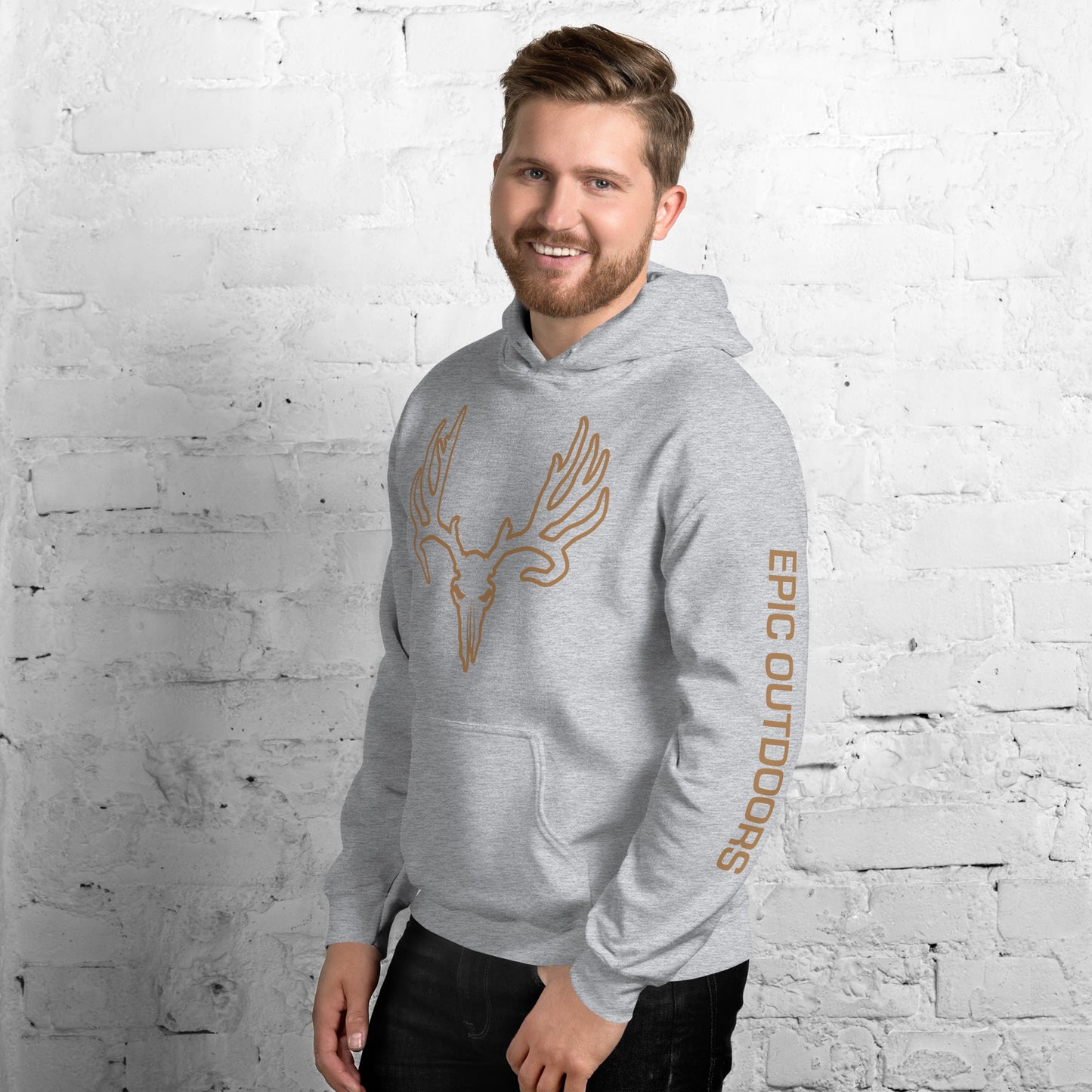 Bronze Epic Logo Outline Unisex Hoodie - Cotton-Poly Blend 18500