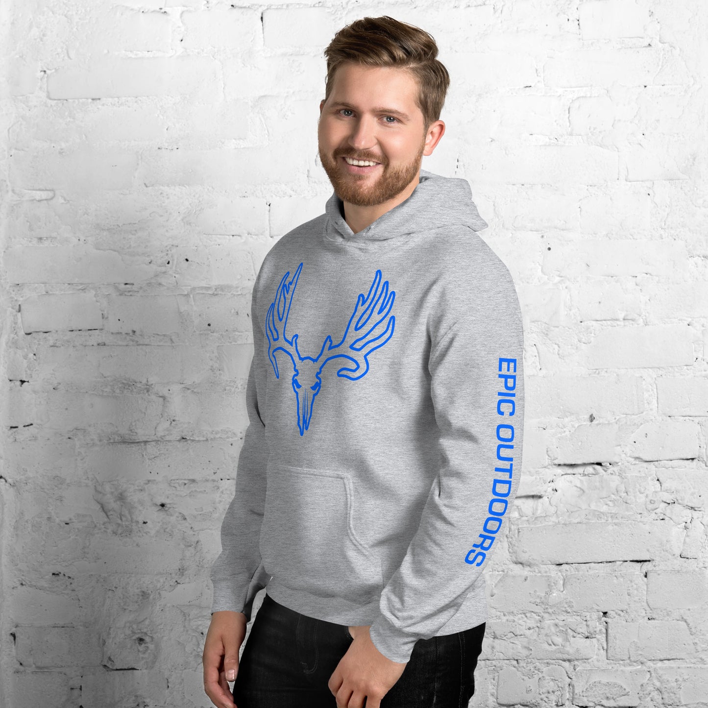 Blue Epic Logo Outline Unisex Hoodie - Cotton-Poly Blend 18500