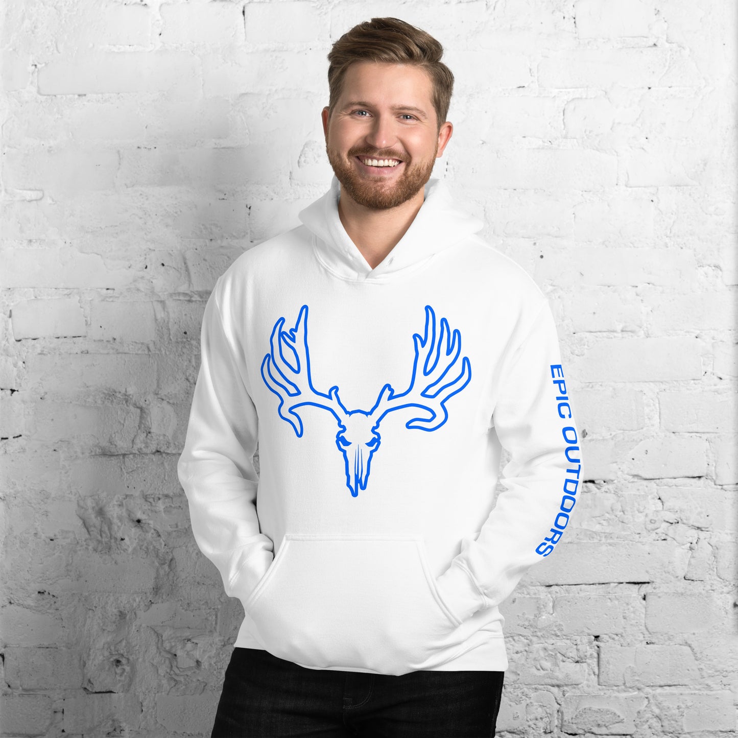 Blue Epic Logo Outline Unisex Hoodie - Cotton-Poly Blend 18500