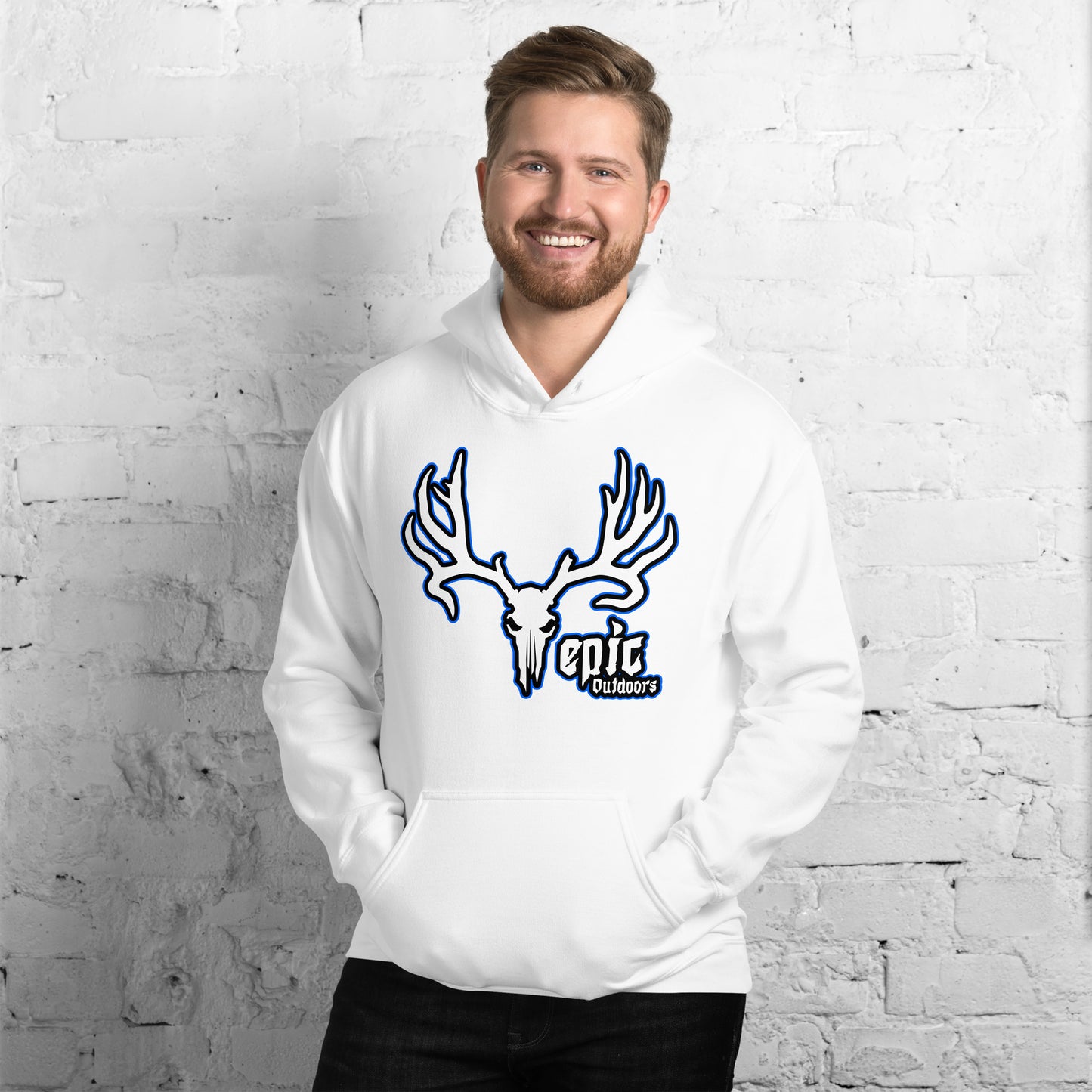 Blue Epic Logo Unisex Hoodie - Cotton-Poly Blend 18500