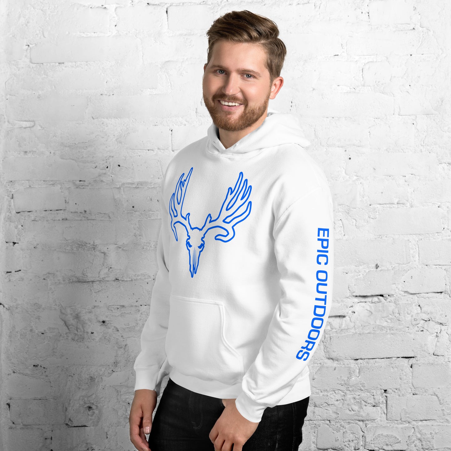 Blue Epic Logo Outline Unisex Hoodie - Cotton-Poly Blend 18500