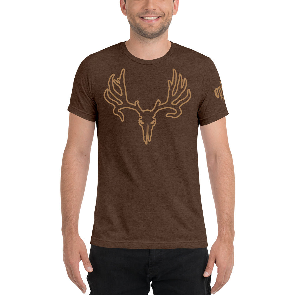 Bronze Epic Skull Outline - Premium Unisex Tri-Blend T-Shirt