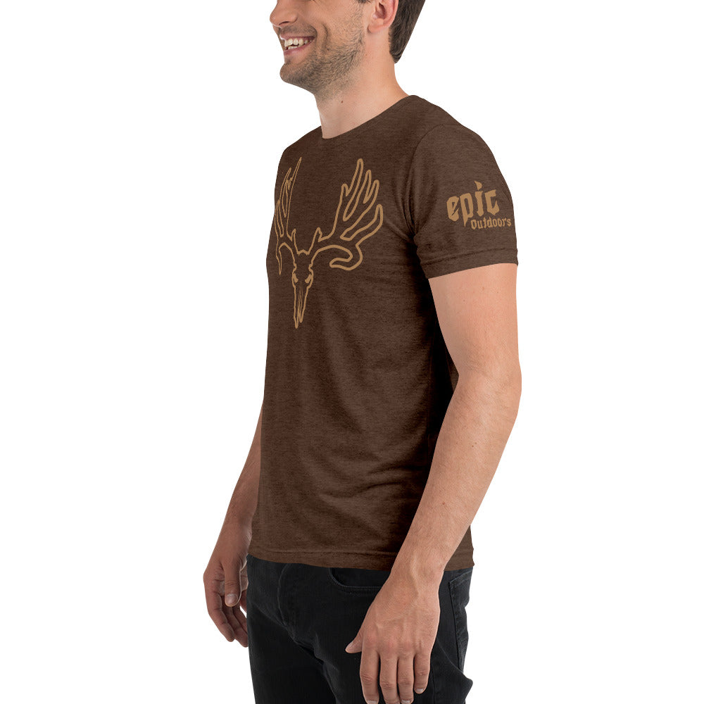 Bronze Epic Skull Outline - Premium Unisex Tri-Blend T-Shirt