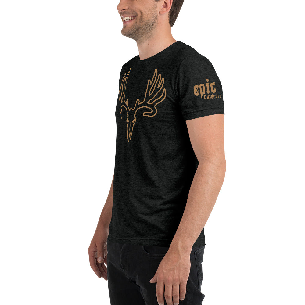 Bronze Epic Skull Outline - Premium Unisex Tri-Blend T-Shirt