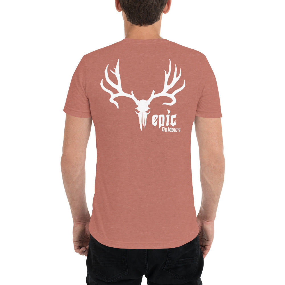 Epic Outdoors White Epic Logo Breast Pocket Premium Tri-Blend T-Shirt