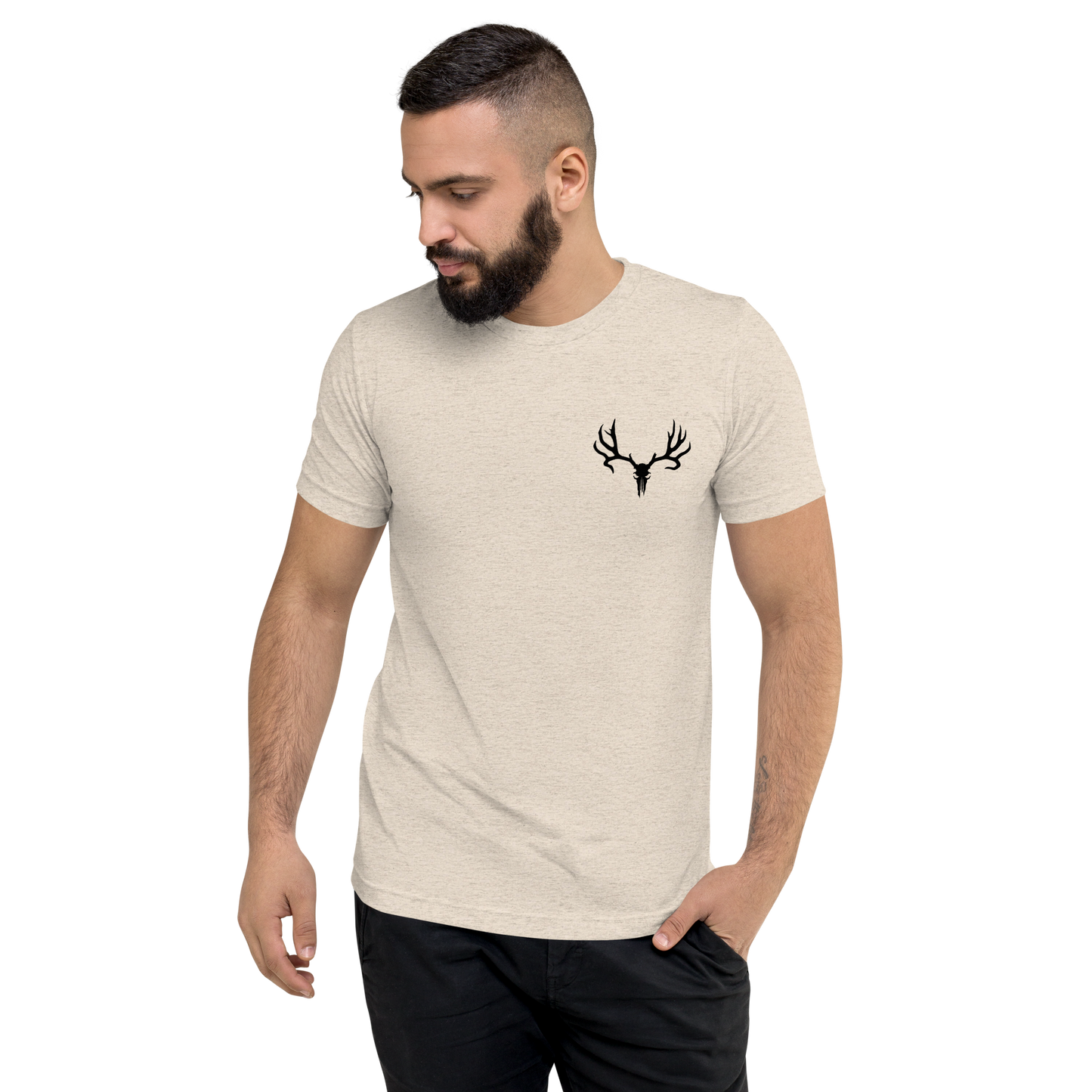 Black Epic Logo Breast Pocket - Premium Unisex Tri-Blend T-Shirt