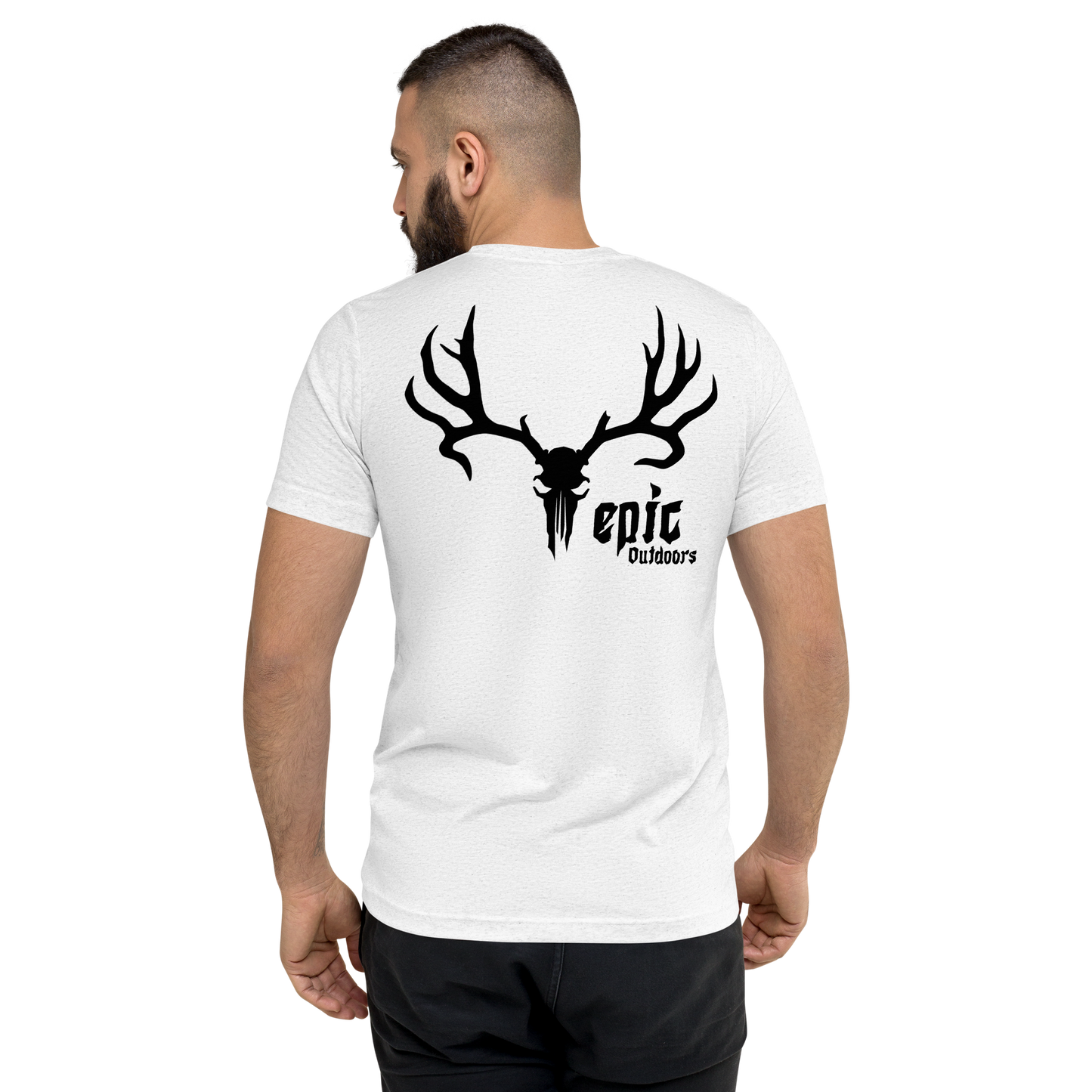 Epic Outdoors Black Logo Breast Pocket Premium Tri-Blend T-Shirt
