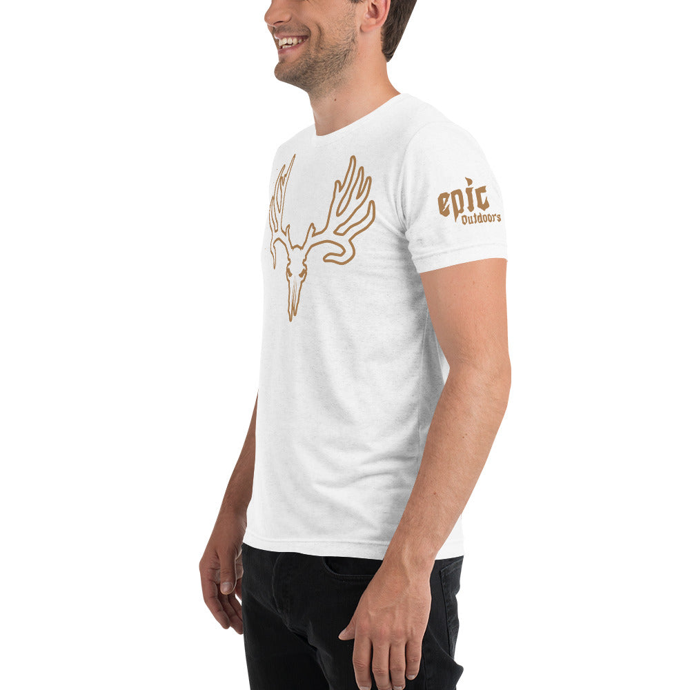 Bronze Epic Skull Outline - Premium Unisex Tri-Blend T-Shirt