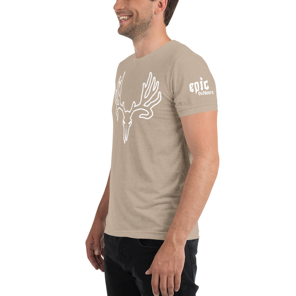 Epic Outdoors White Epic Skull Outline Premium Tri-Blend T-Shirt