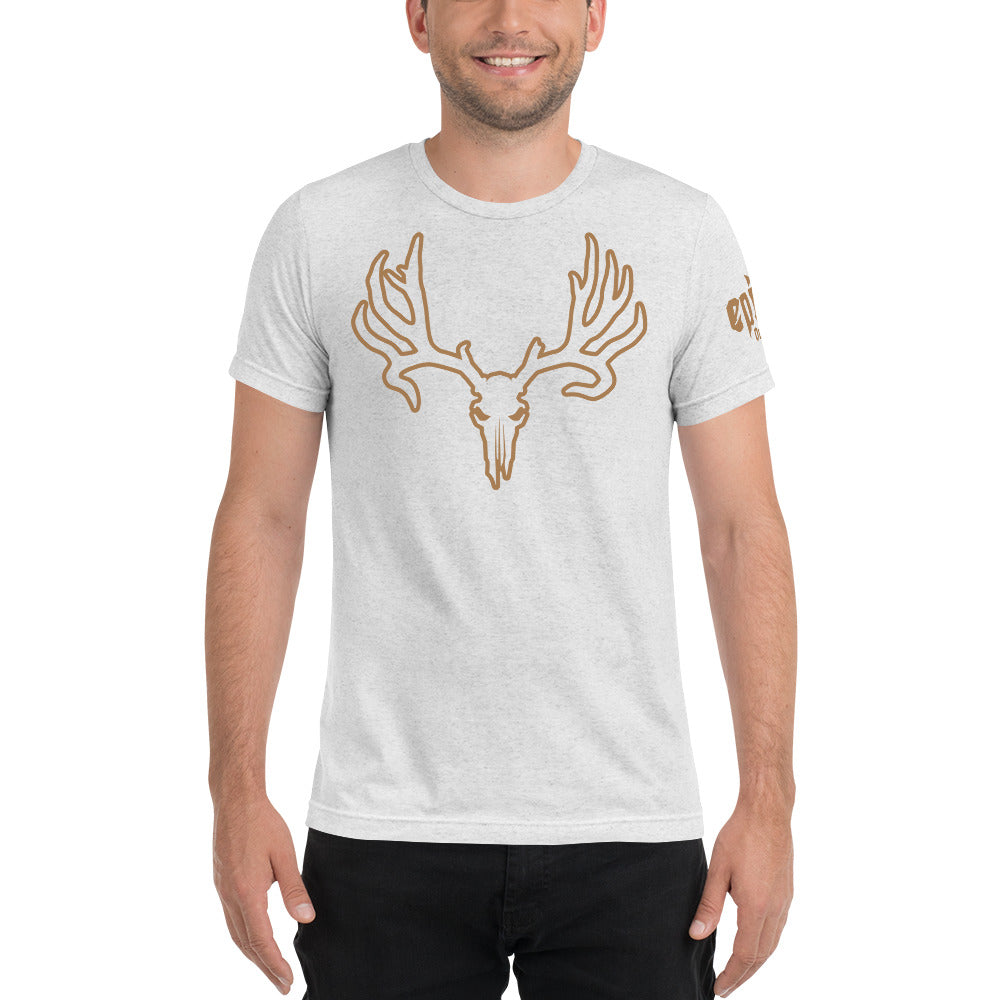 Bronze Epic Skull Outline - Premium Unisex Tri-Blend T-Shirt