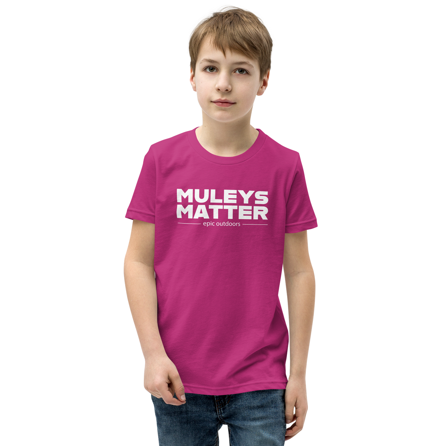 Muleys Matter White Logo Youth T-Shirt