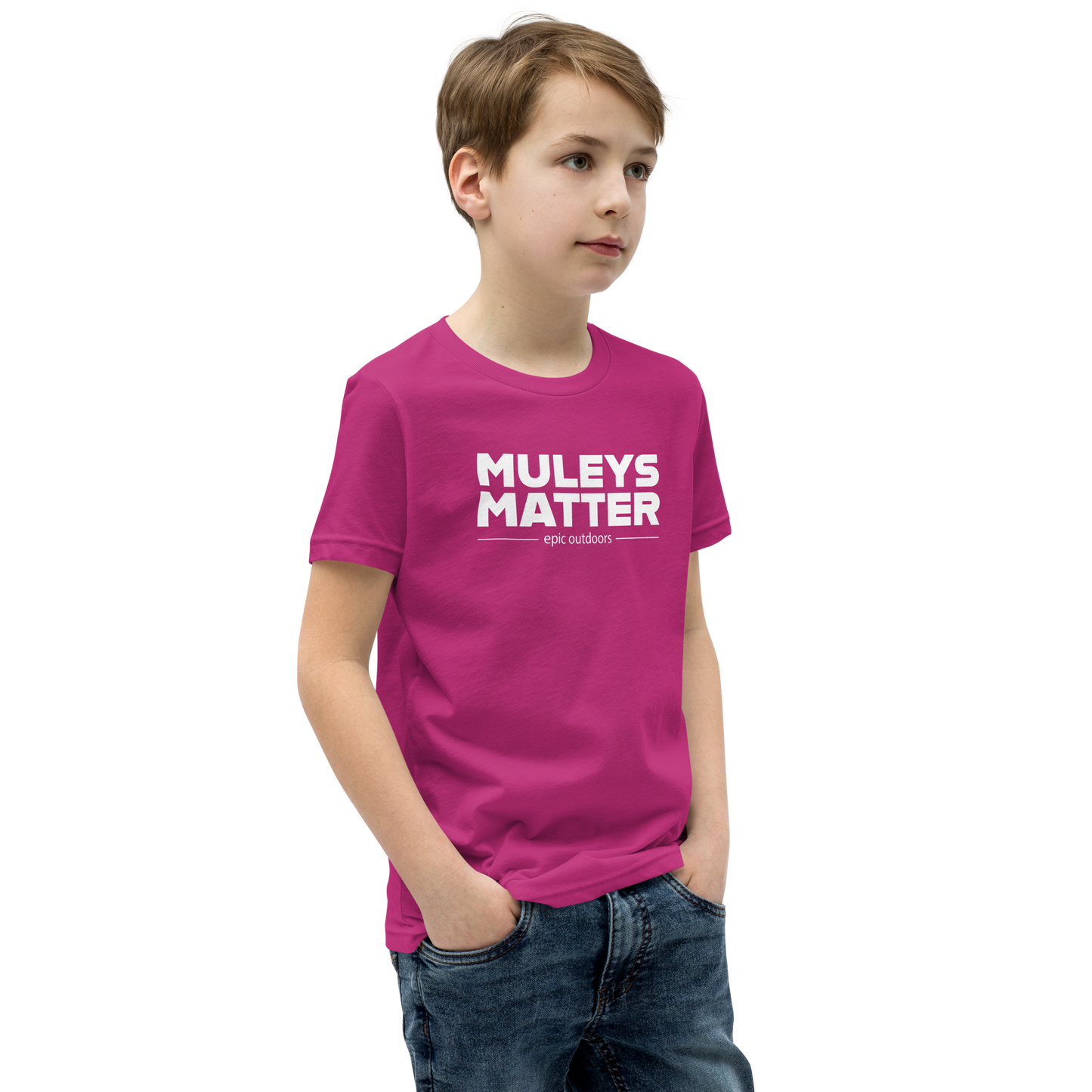 Muleys Matter White Logo Youth T-Shirt