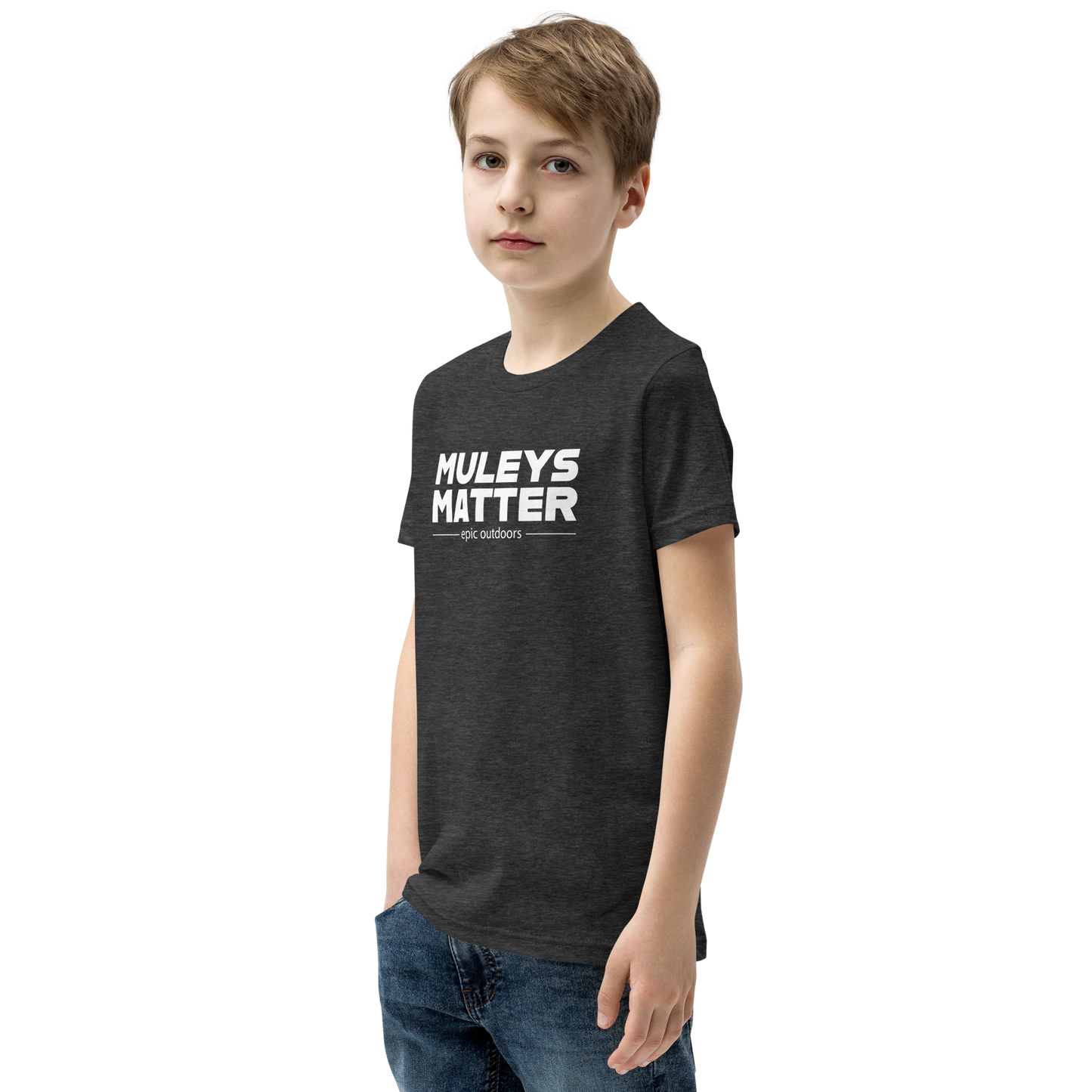 Muleys Matter White Logo Youth T-Shirt