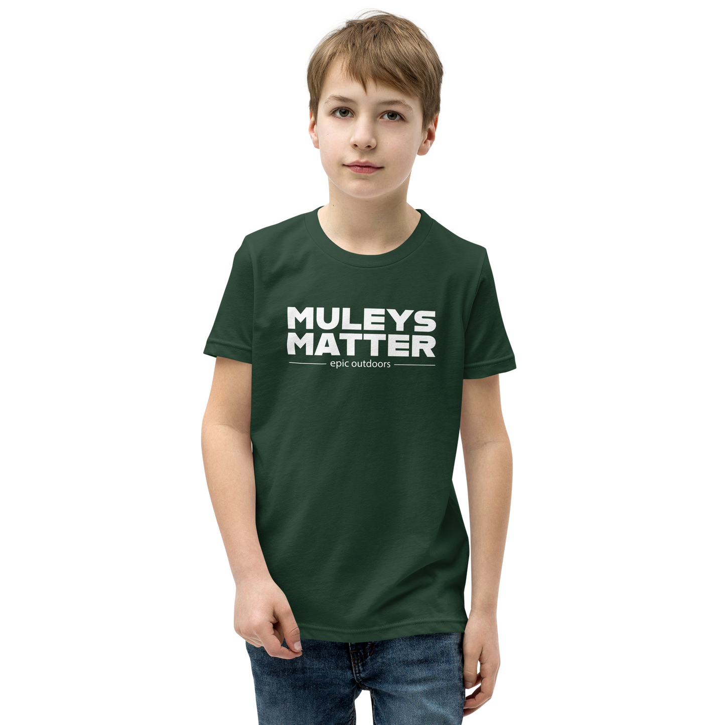 Muleys Matter White Logo Youth T-Shirt