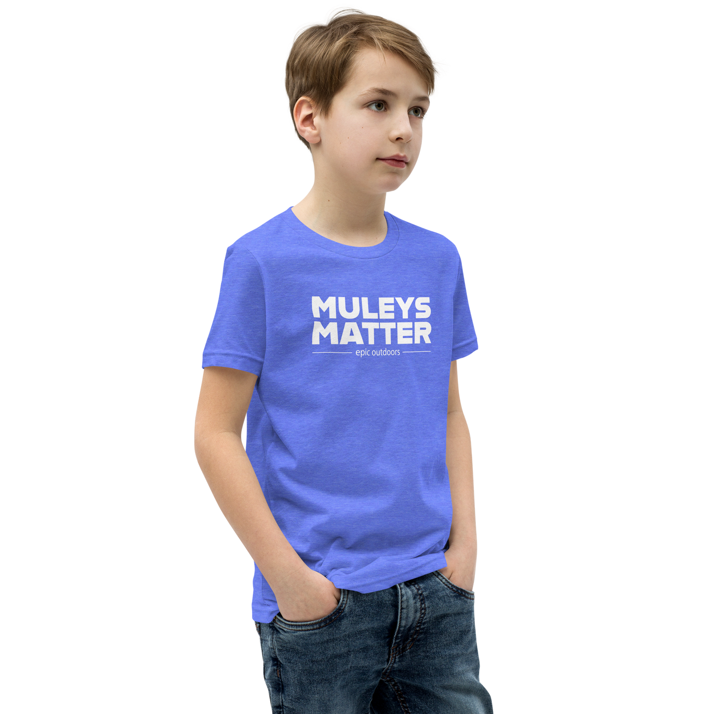 Muleys Matter White Logo Youth T-Shirt