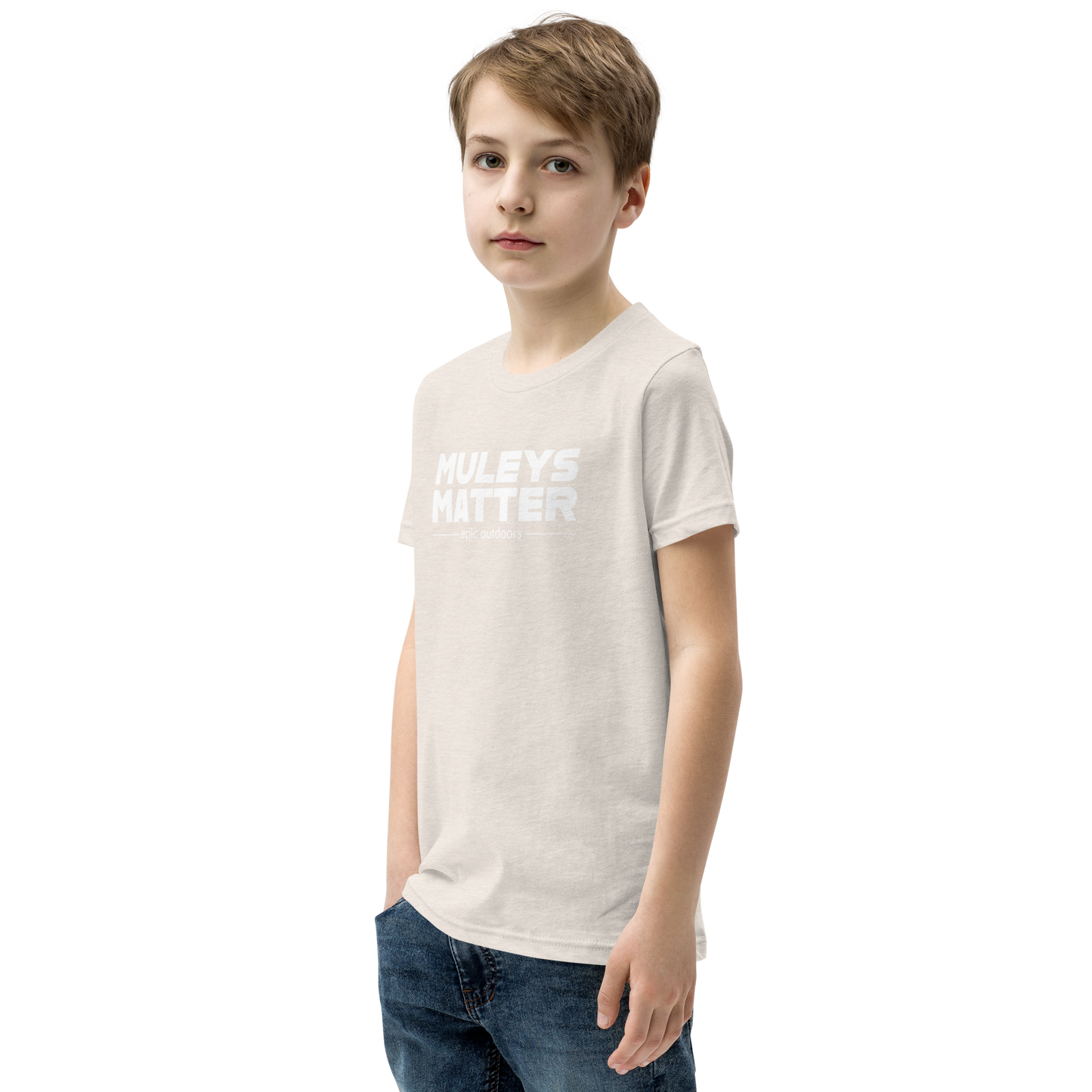 Epic Outdoors Muleys Matter White Logo Youth T-Shirt