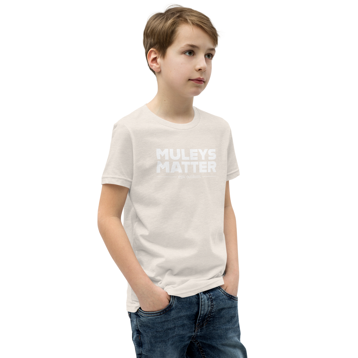 Muleys Matter White Logo Youth T-Shirt