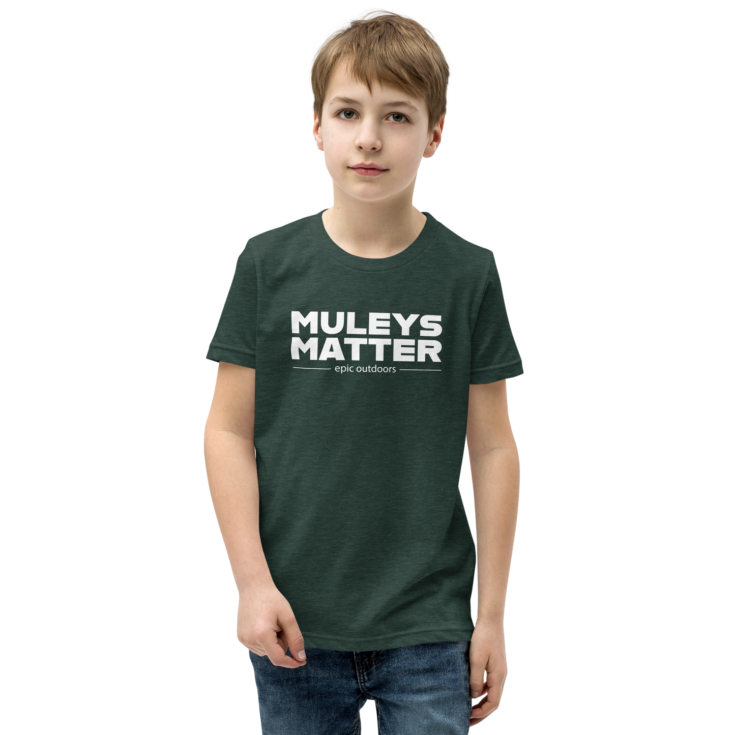 Muleys Matter White Logo Youth T-Shirt