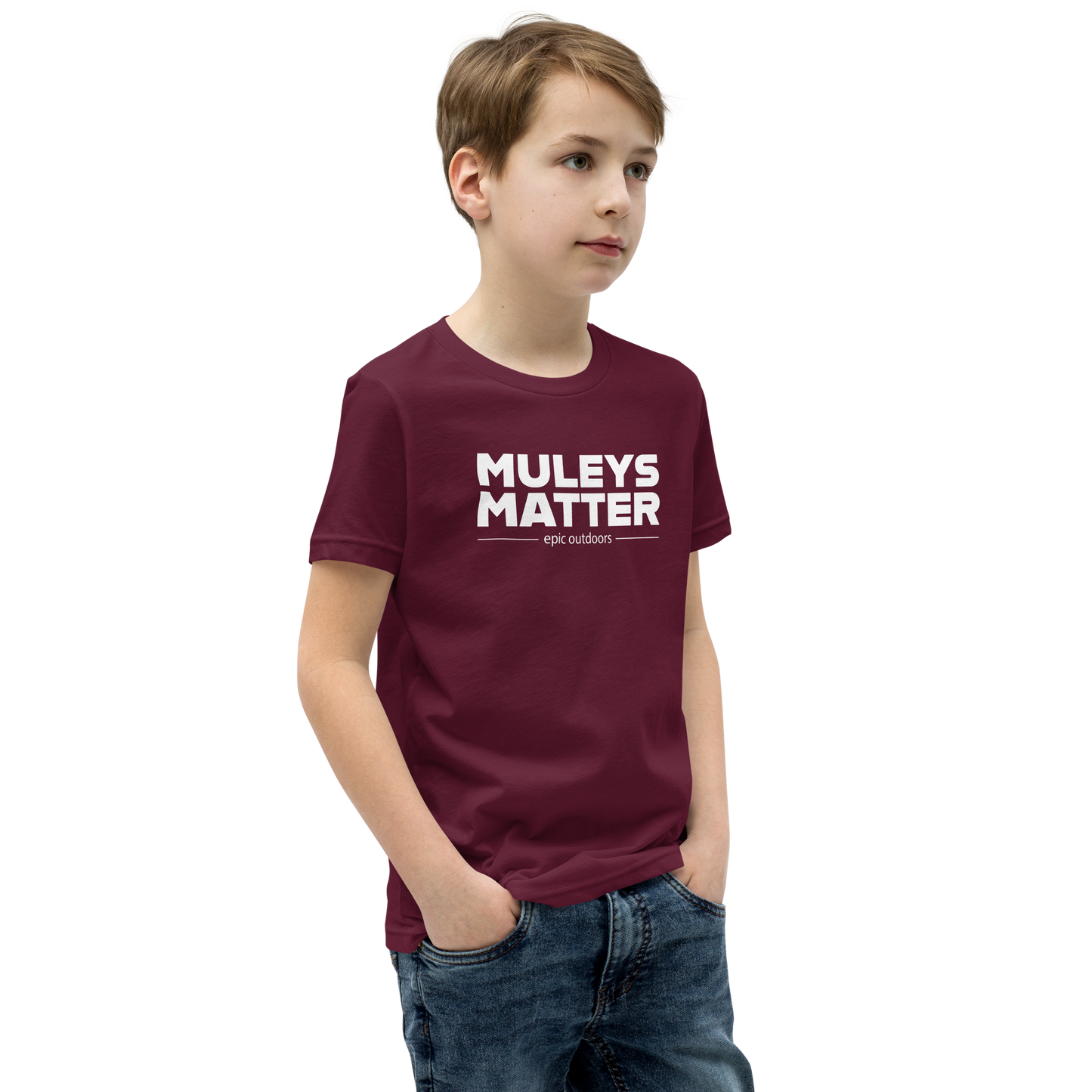 Muleys Matter White Logo Youth T-Shirt