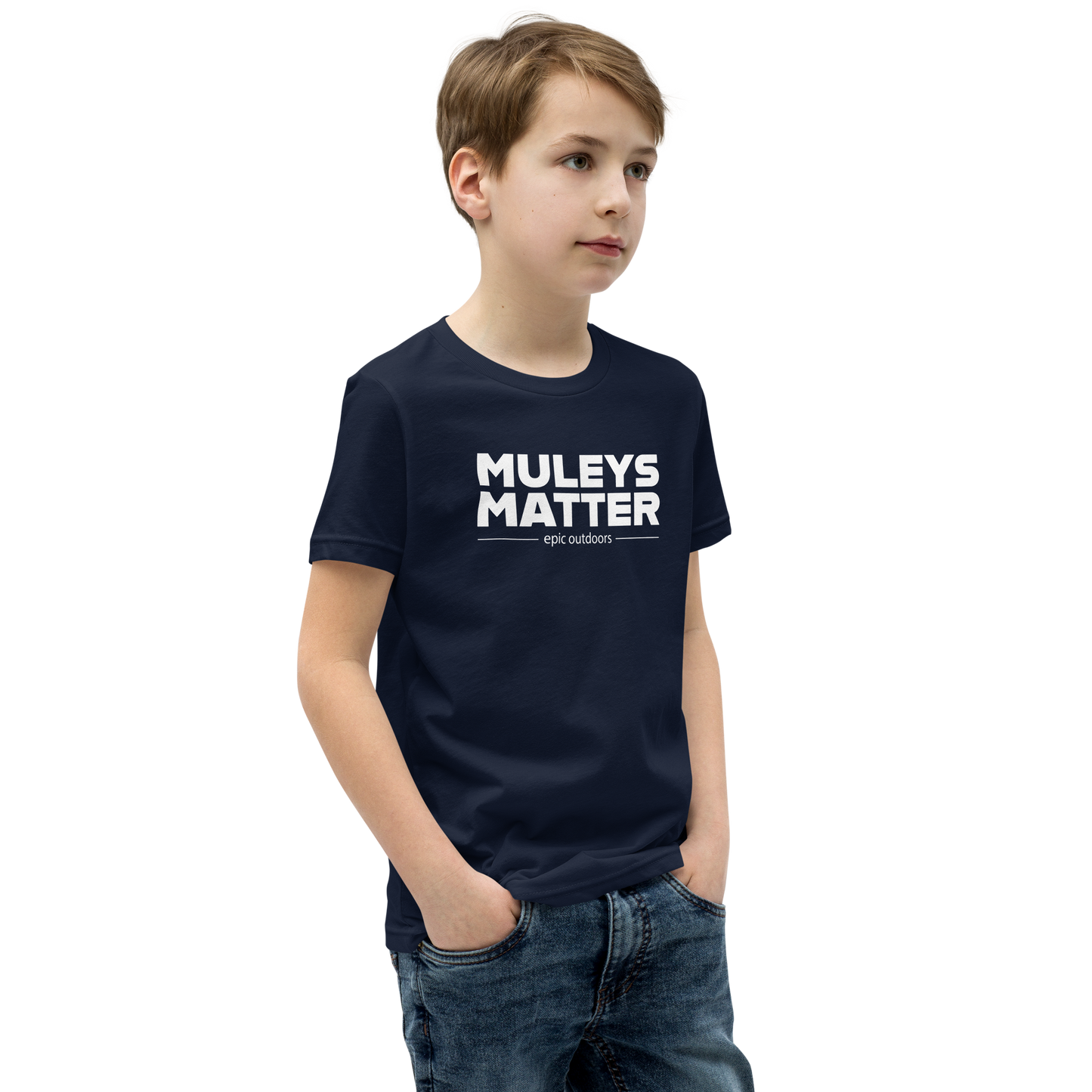 Muleys Matter White Logo Youth T-Shirt