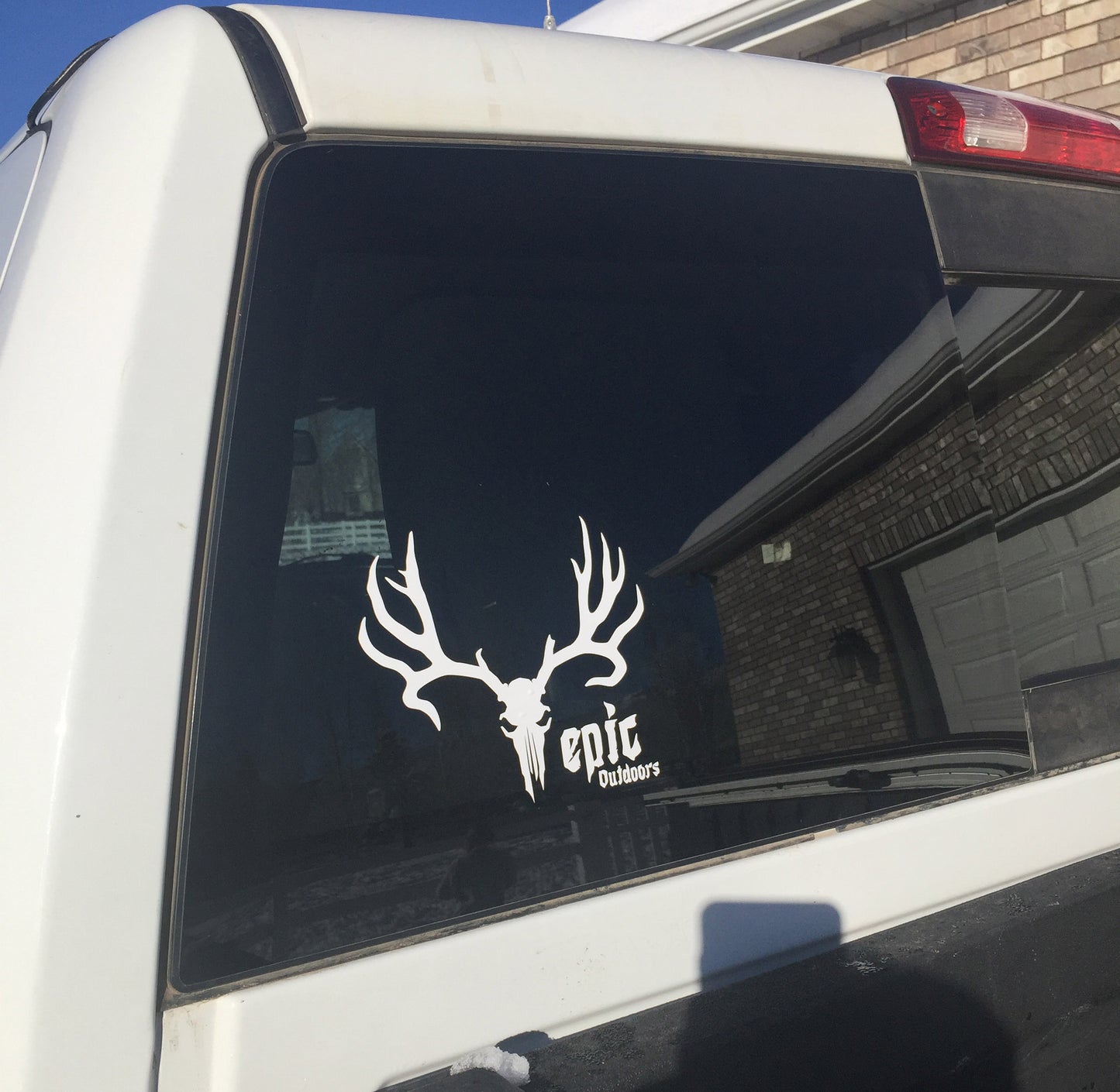 Epic Outdoors 7" White Logo Vinyl Sticker