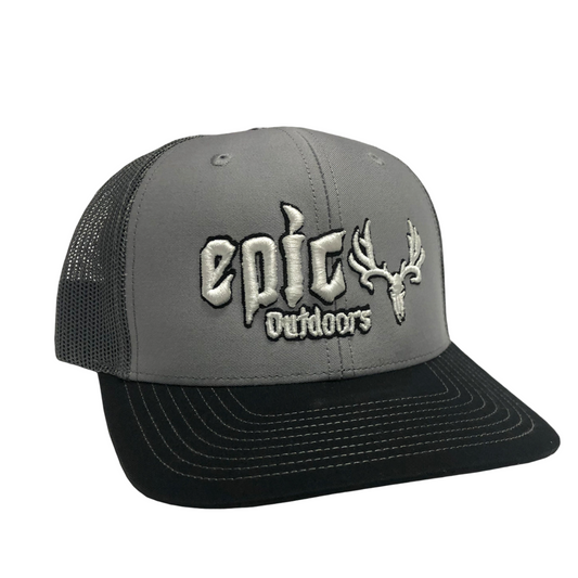 Epic Outdoors Puff Logo Grey/Charcoal/Black Trucker Hat
