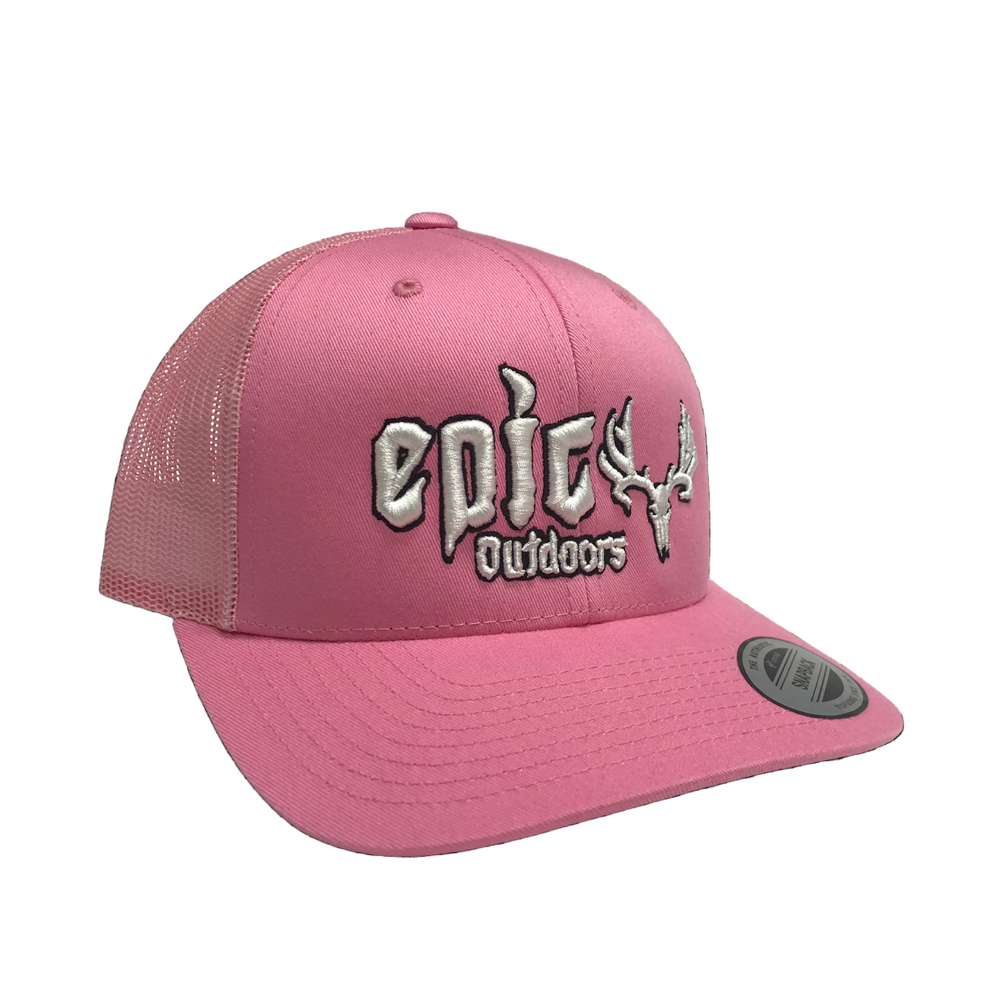 Epic Outdoors Puff Logo Pink Retro Trucker Hat