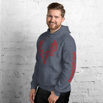 Red Epic Logo Outline Unisex Hoodie - Cotton-Poly Blend 18500