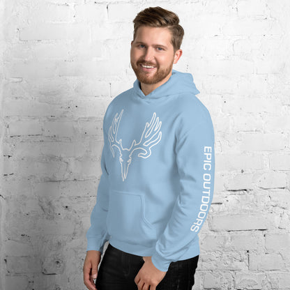 White Epic Logo Outline Unisex Hoodie - Cotton-Poly Blend 18500