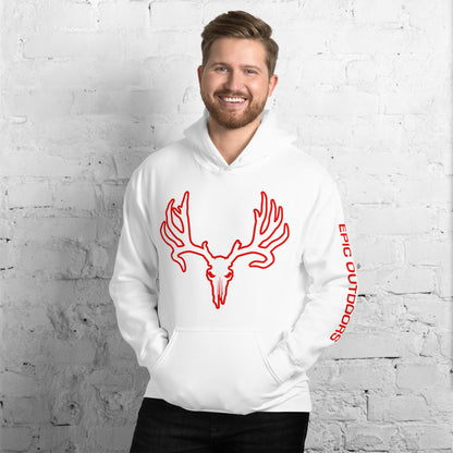 Red Epic Logo Outline Unisex Hoodie - Cotton-Poly Blend 18500