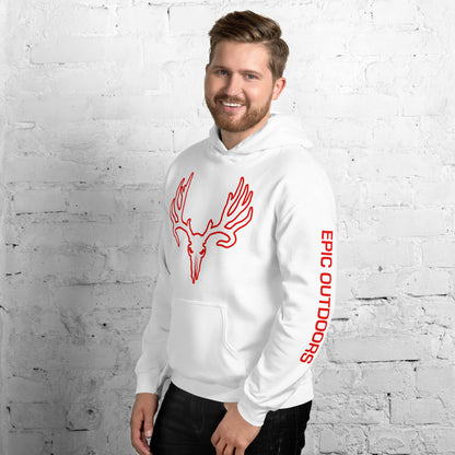 Red Epic Logo Outline Unisex Hoodie - Cotton-Poly Blend 18500