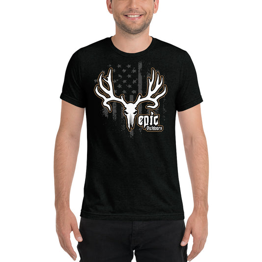 Bronze Epic Logo Dark Flag - Premium Unisex Tri-Blend T-Shirt