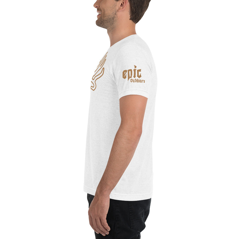 Bronze Epic Skull Outline - Premium Unisex Tri-Blend T-Shirt