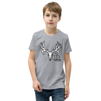 White/Black Logo Youth Short Sleeve T-Shirt