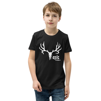 White/Black Logo Youth Short Sleeve T-Shirt