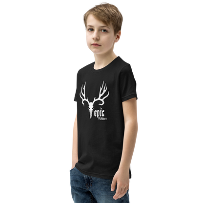 White/Black Logo Youth Short Sleeve T-Shirt