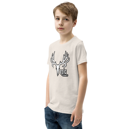 White/Black Logo Youth Short Sleeve T-Shirt